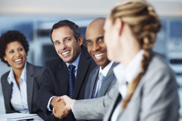 human resources professionals handshake