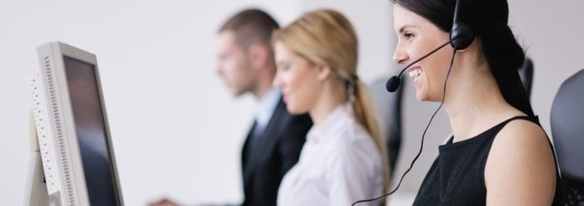 smiling help desk attendant